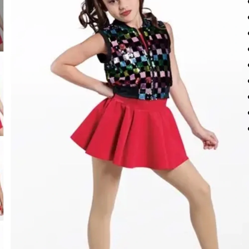 Weissman Studio Exclusive Confetti dance dress with sequin vest & scrunchie